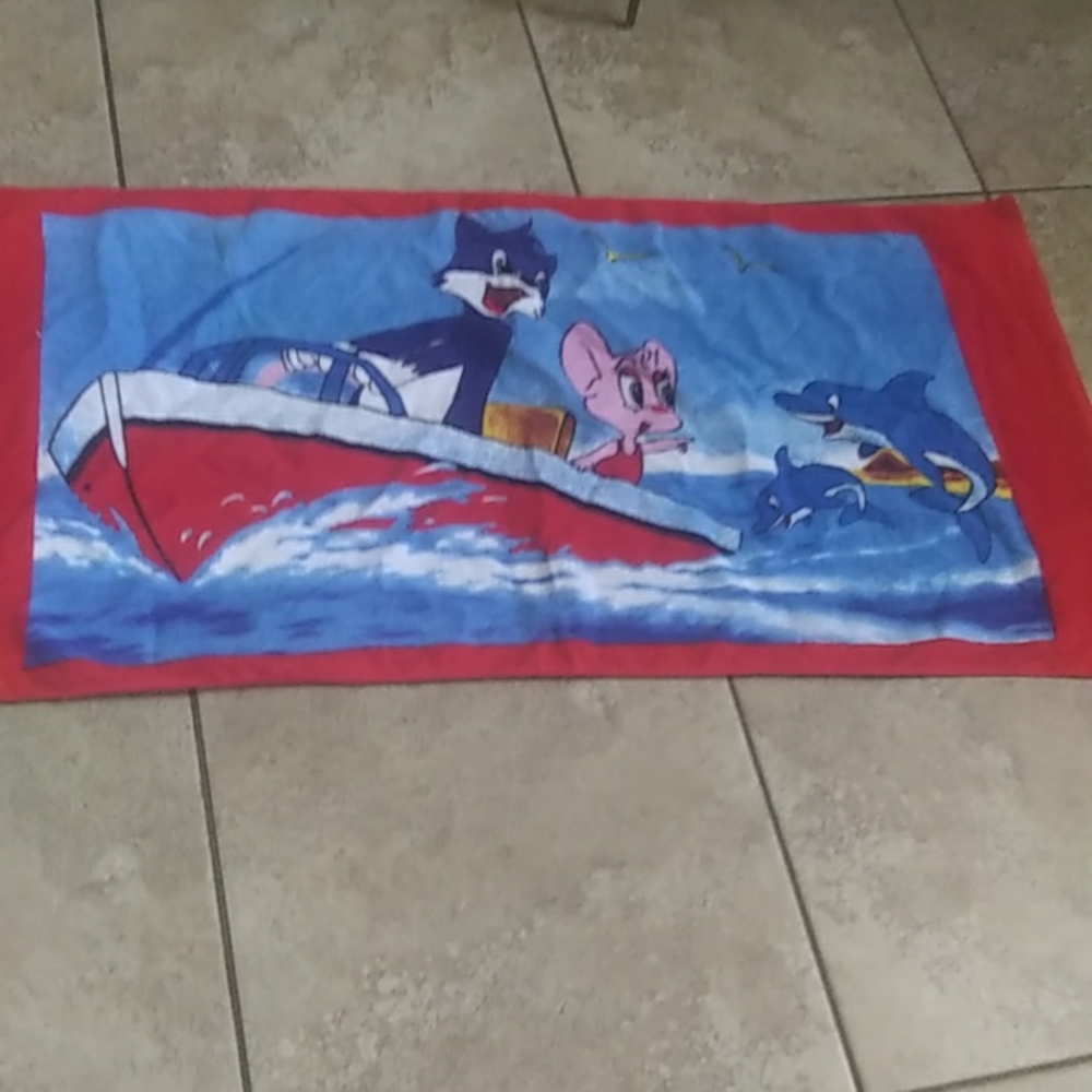 Tom And Jerry Style Beach Towel
